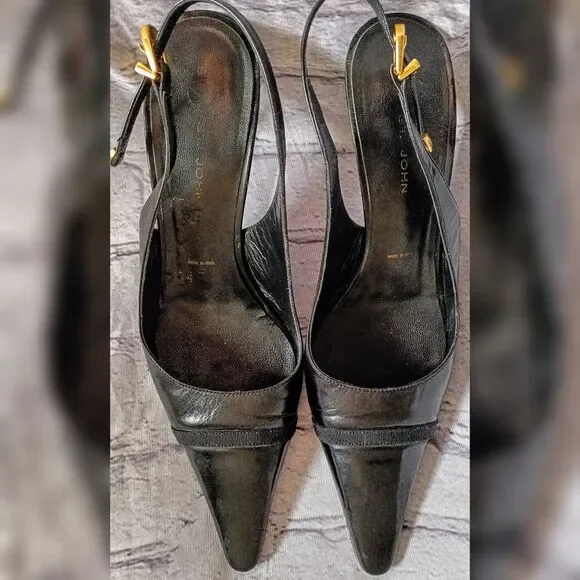 St. John Black Slingback Heels - Picture 5 of 12